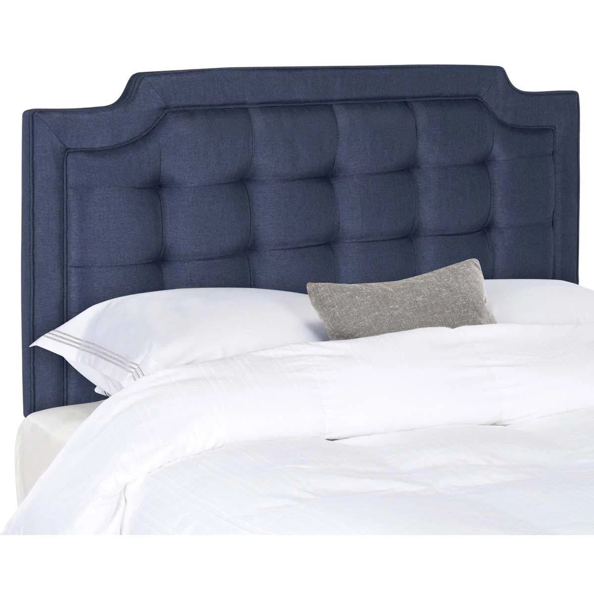Navy Tufted Linen Full Headboard N95026