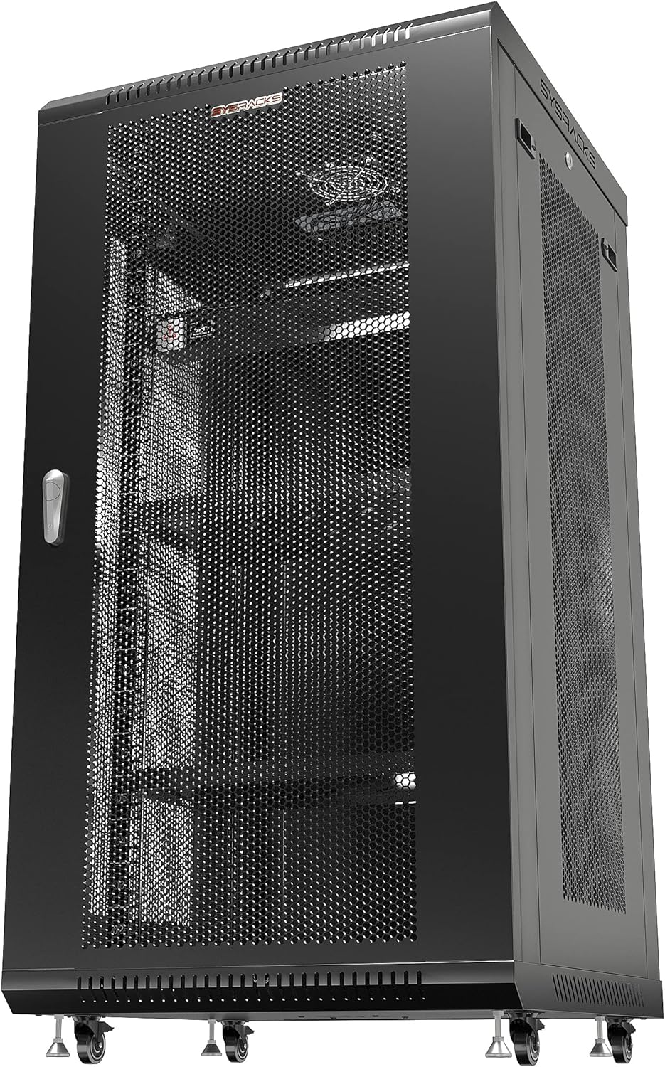 22U Locking Network Cabinet with Casters and Shelf T47117