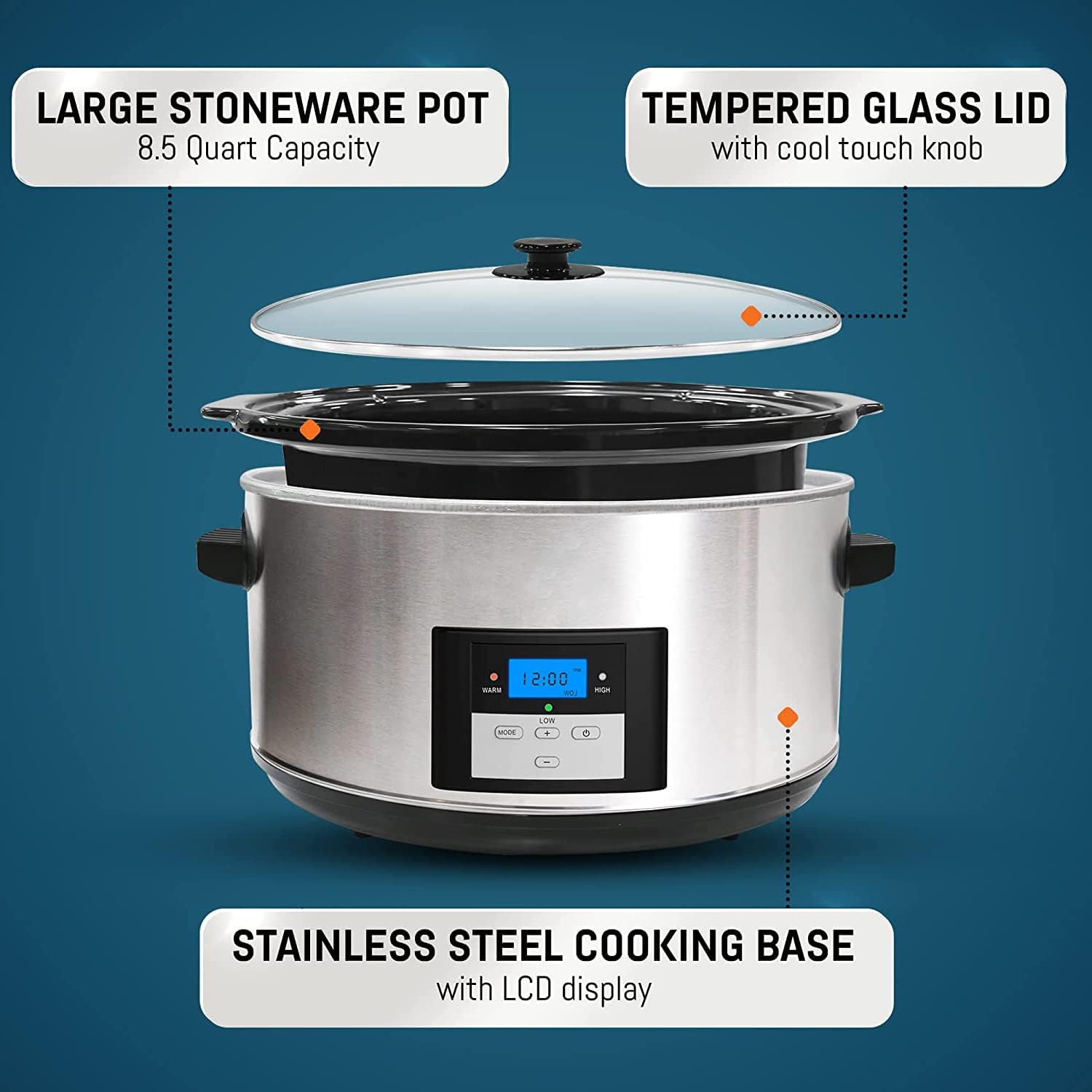 8.5 Quart Programmable Electric Slow Cooker J415