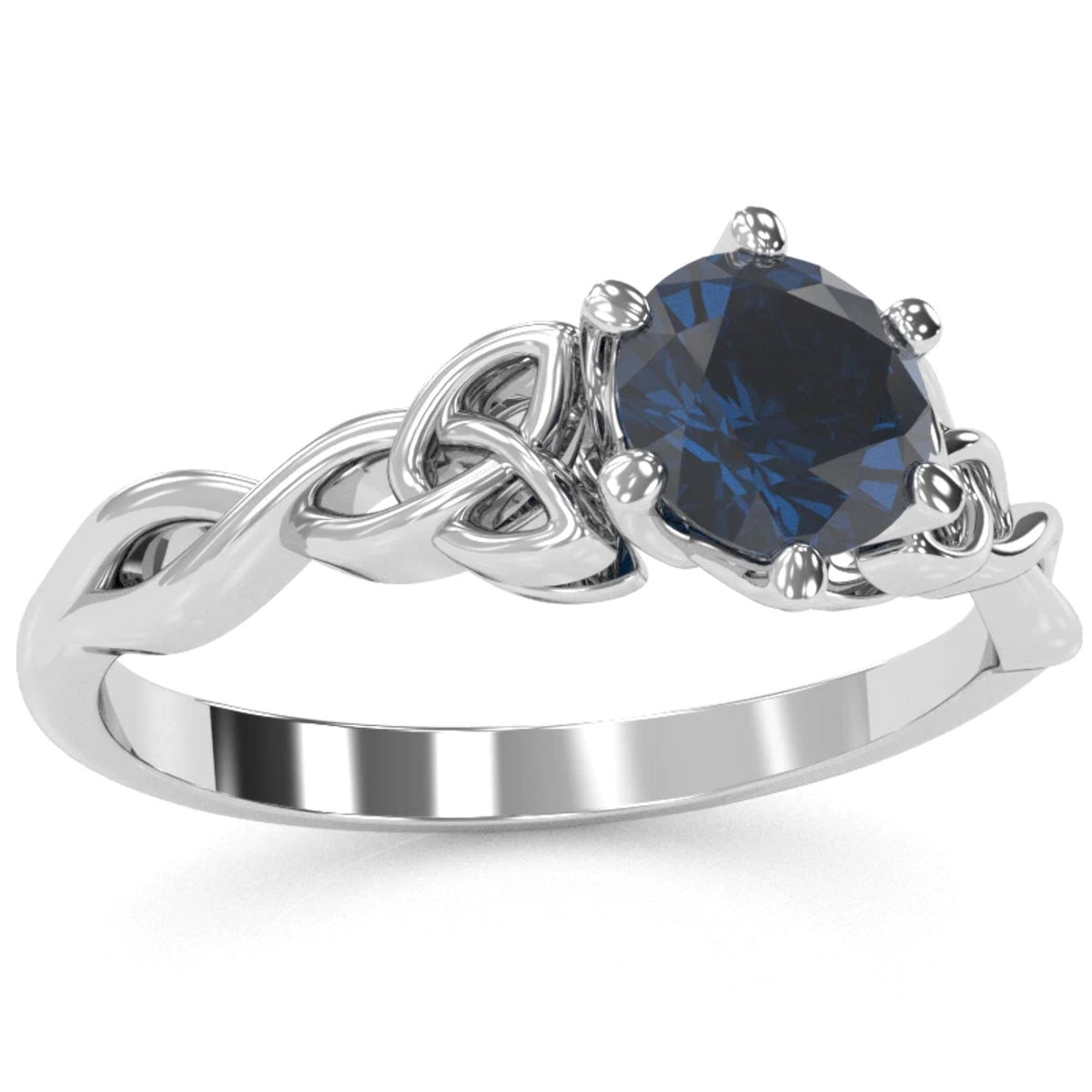 Sapphire Engagement Ring In 14k White Gold U58099