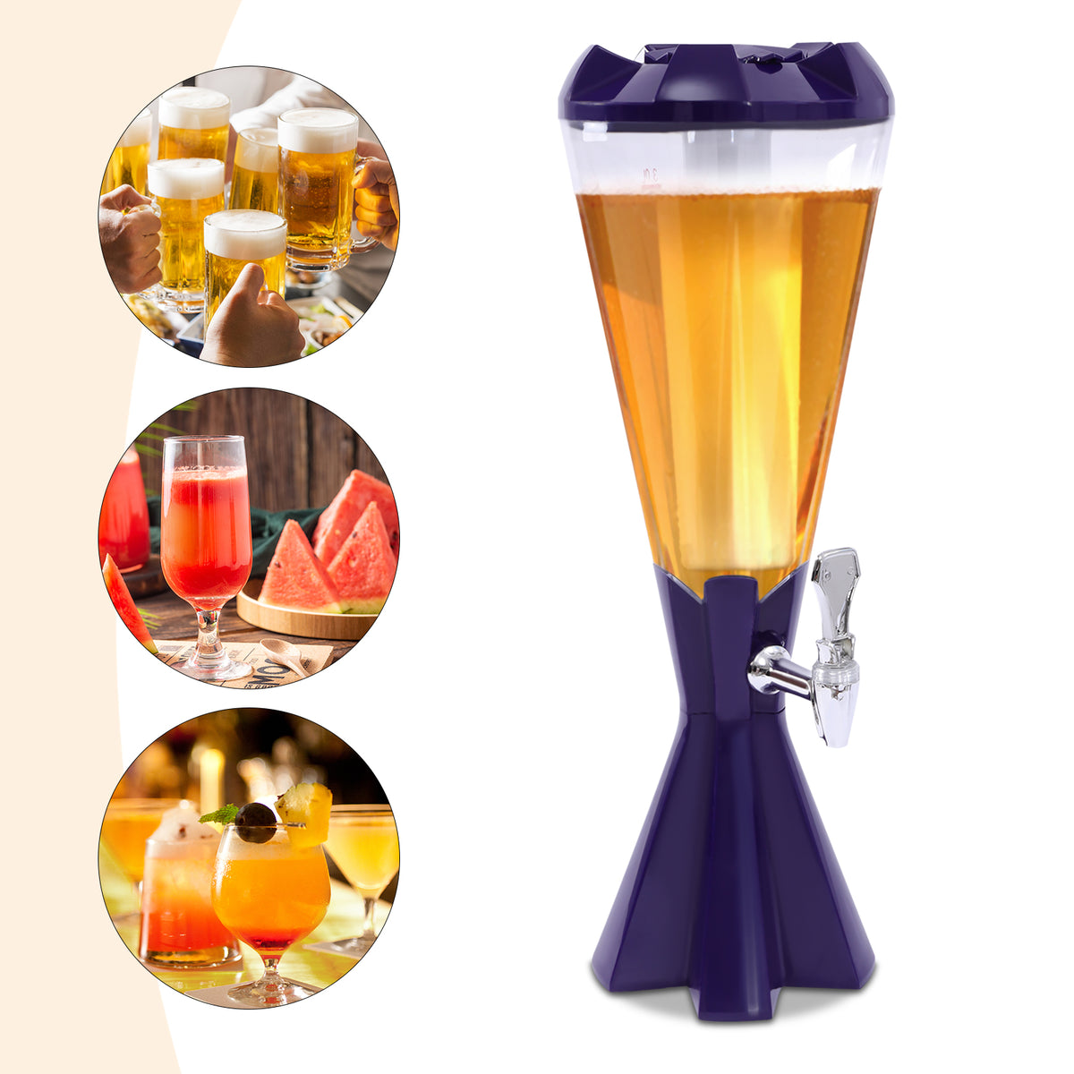 Beer Tower Beverage Cold Drink Dispenser 21.7in Tall L110712