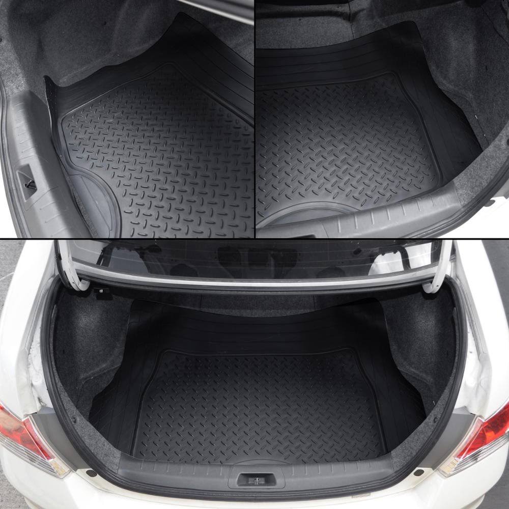 4pc Black Rubber Car Floor Mats Set with Cargo F920
