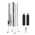 Stainless-steel Gravity-fed Water Filter System with 2 Filters and Stand U85391