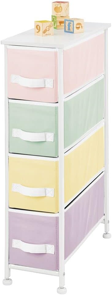 4 Drawer Tall Storage Tower Organizer Nightstand M7674