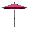 9 ft. Stone Black Aluminum Market Patio Umbrella in Hot Pink Sunbrella A9278