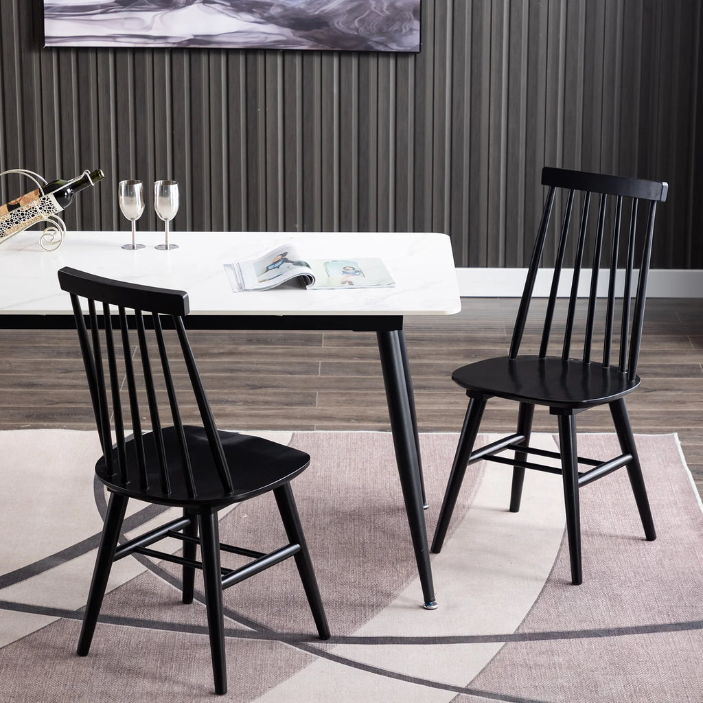 Black Wood Dining Chairs Set of 2 D89849