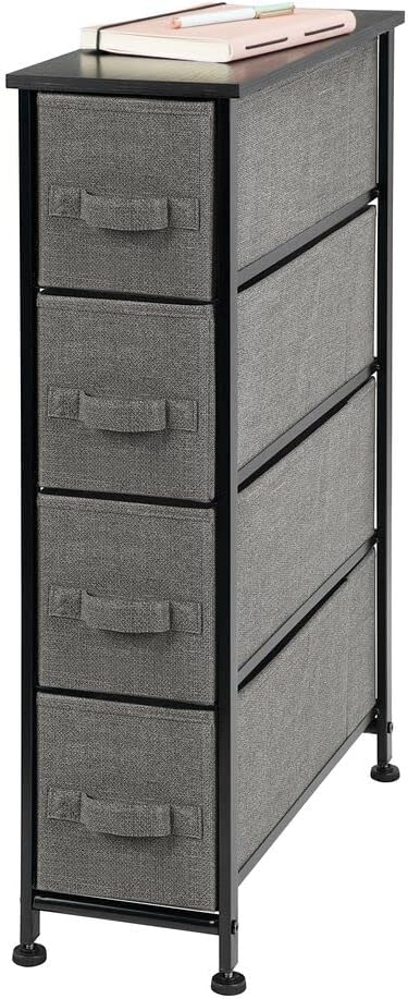 4 Drawer Tall Storage Tower Organizer Nightstand M7674