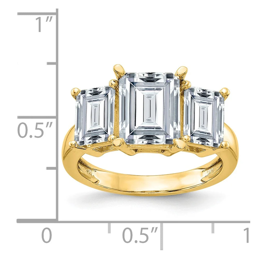 14K Yellow Gold Moissanite Octagon Ring M900182