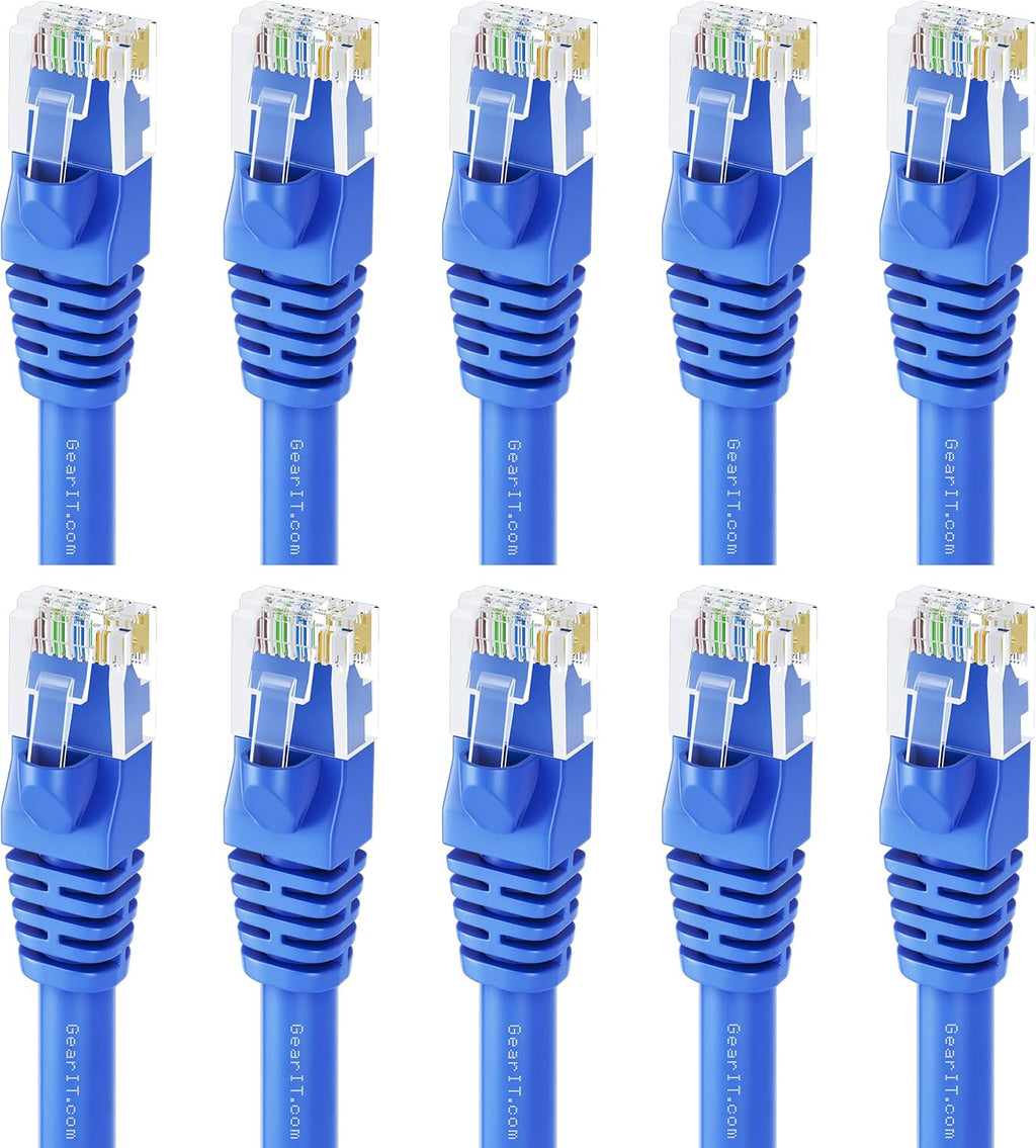 Blue 50-Pack Cat5e Ethernet Patch Cable 3 Feet RJ45 LAN Network Cord T970991