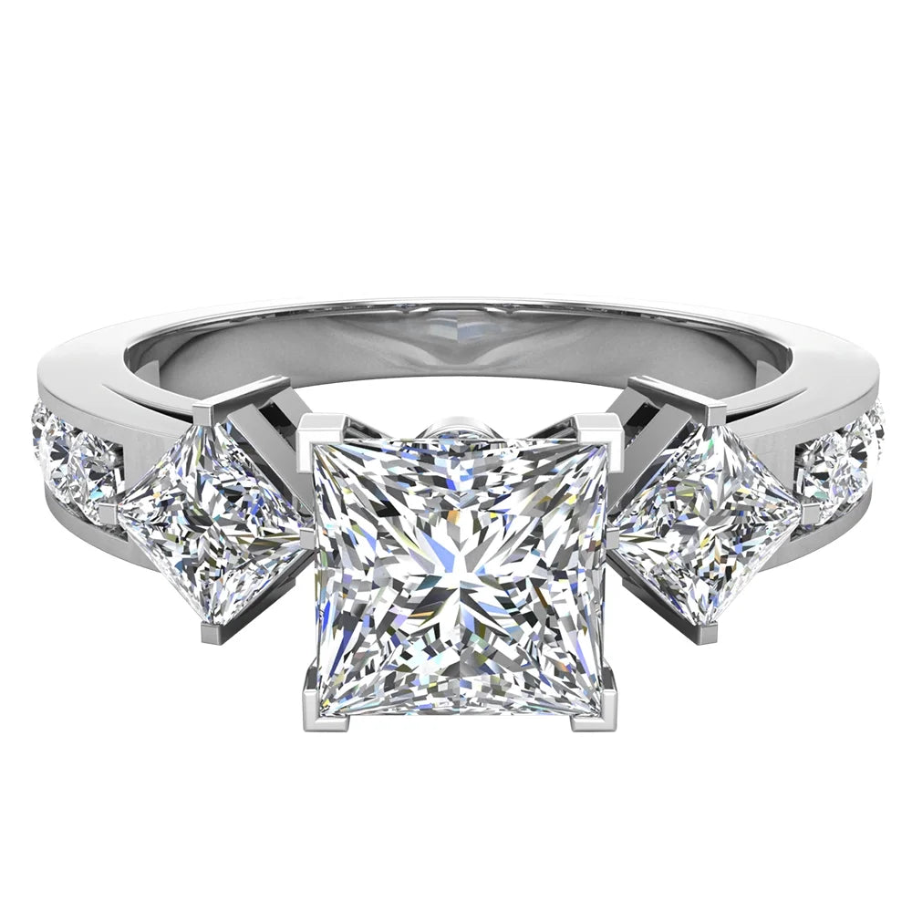 14K White Gold Diamond Engagement Ring 1.40 Carat Total Weight I194