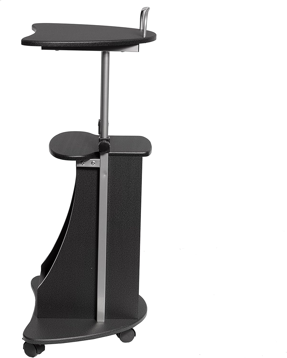 Graphite Rolling Adjustable Height Laptop Cart with Storage I667