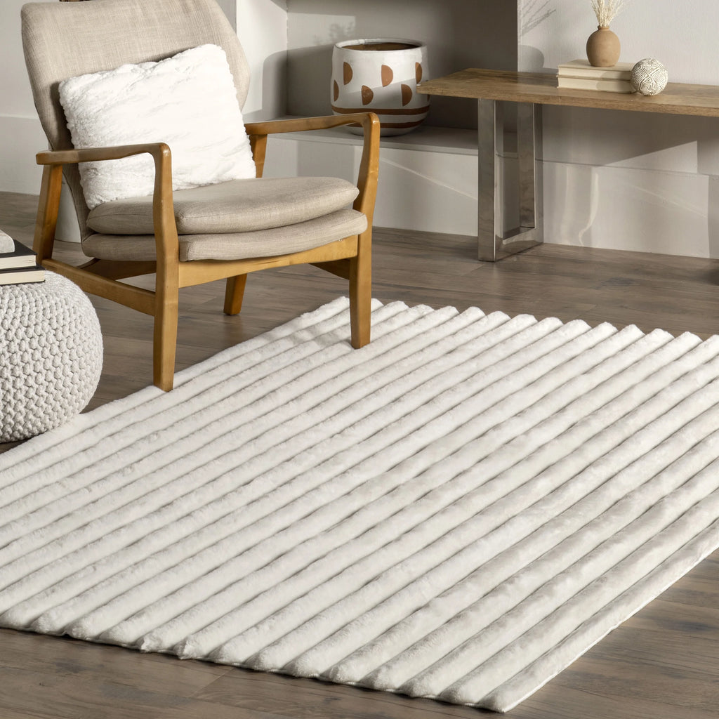 Faux Rabbit Machine Washable Area Rug L3295