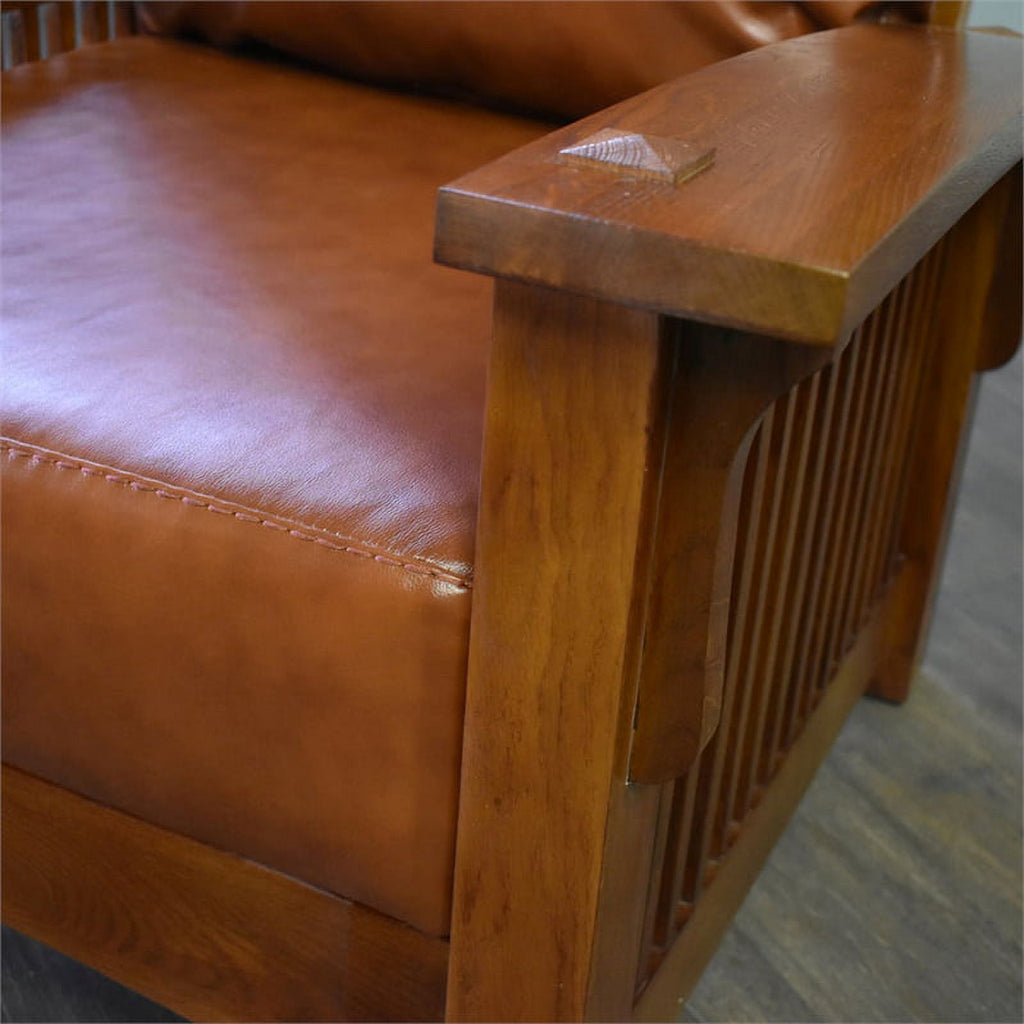 Reddish Brown Leather Morris Chair S267016