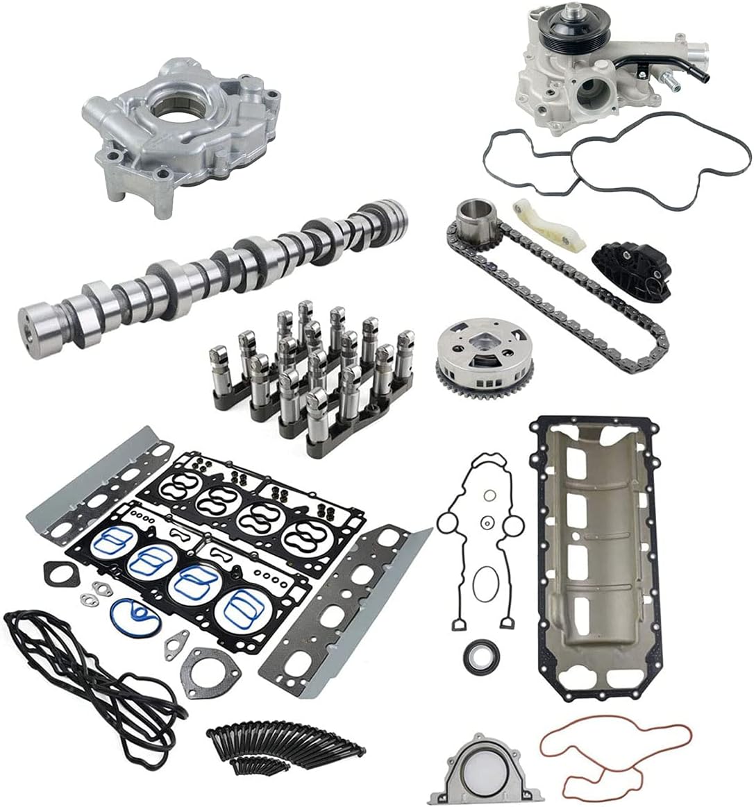 VVT Lifters Camshaft Kit Head Gasket Water Oil Pump Set for 2009-2015 Dodge Ram 1500 5.7L V8 HEMI J340