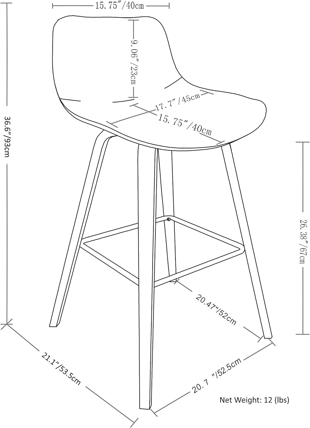 Distressed Chocolate Brown Vegan Faux Leather Bentwood Counter Height Stool Set Of 2 P44128