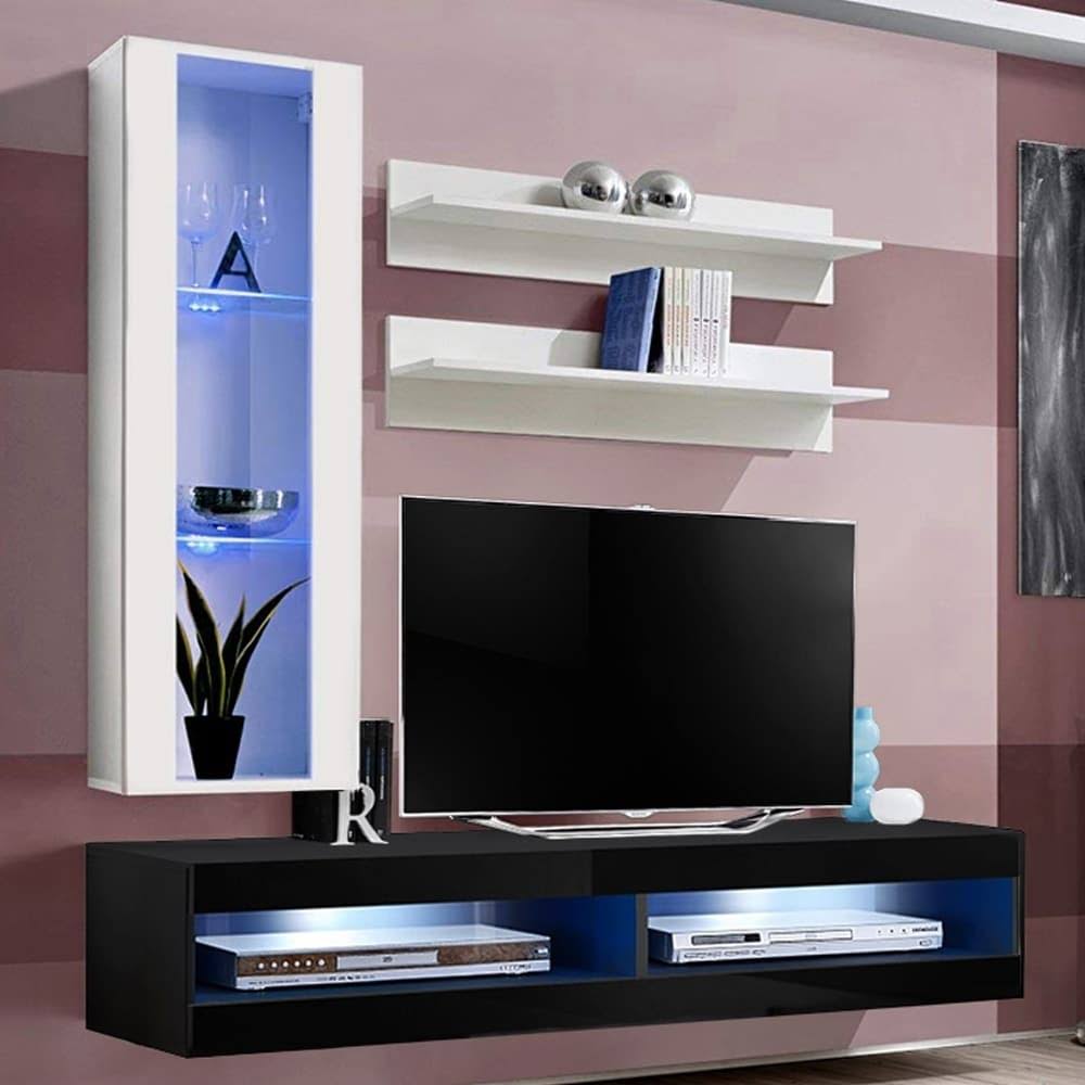Oak Wall Mounted Floating Entertainment Center V630