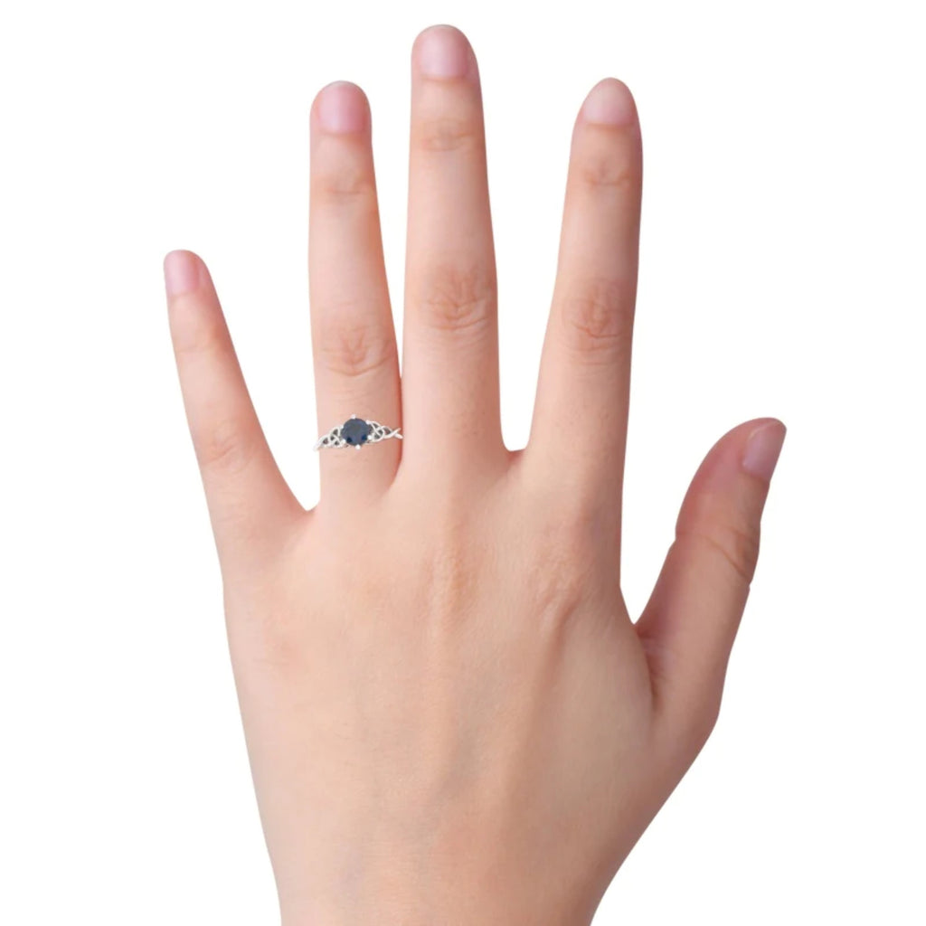 Sapphire Engagement Ring In 14k White Gold U58099