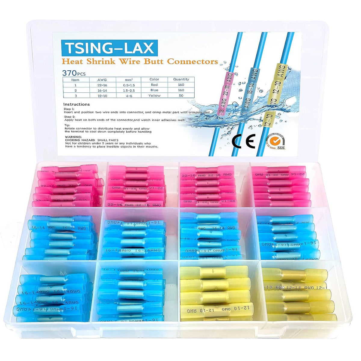 680pcs Insulated Waterproof Wire Crimp Terminals Butt Connectors Kit I9772