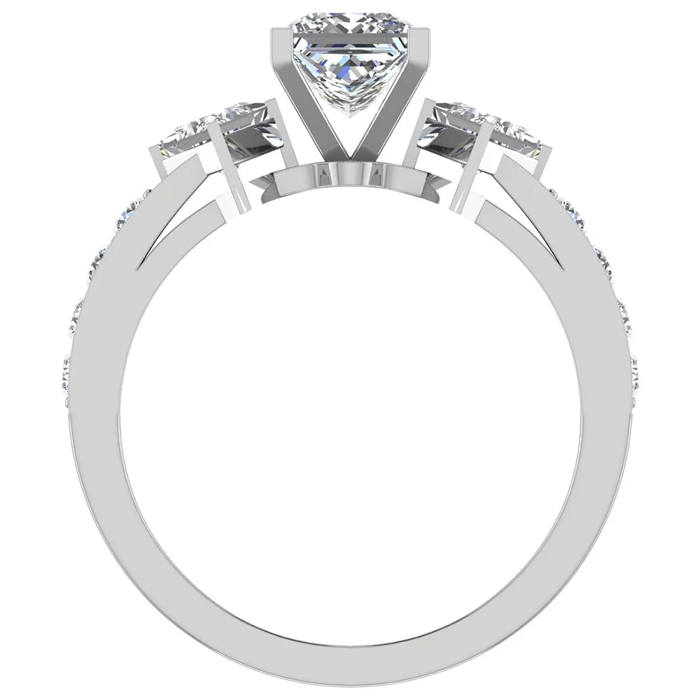 14K White Gold Diamond Engagement Ring 1.40 Carat Total Weight I194
