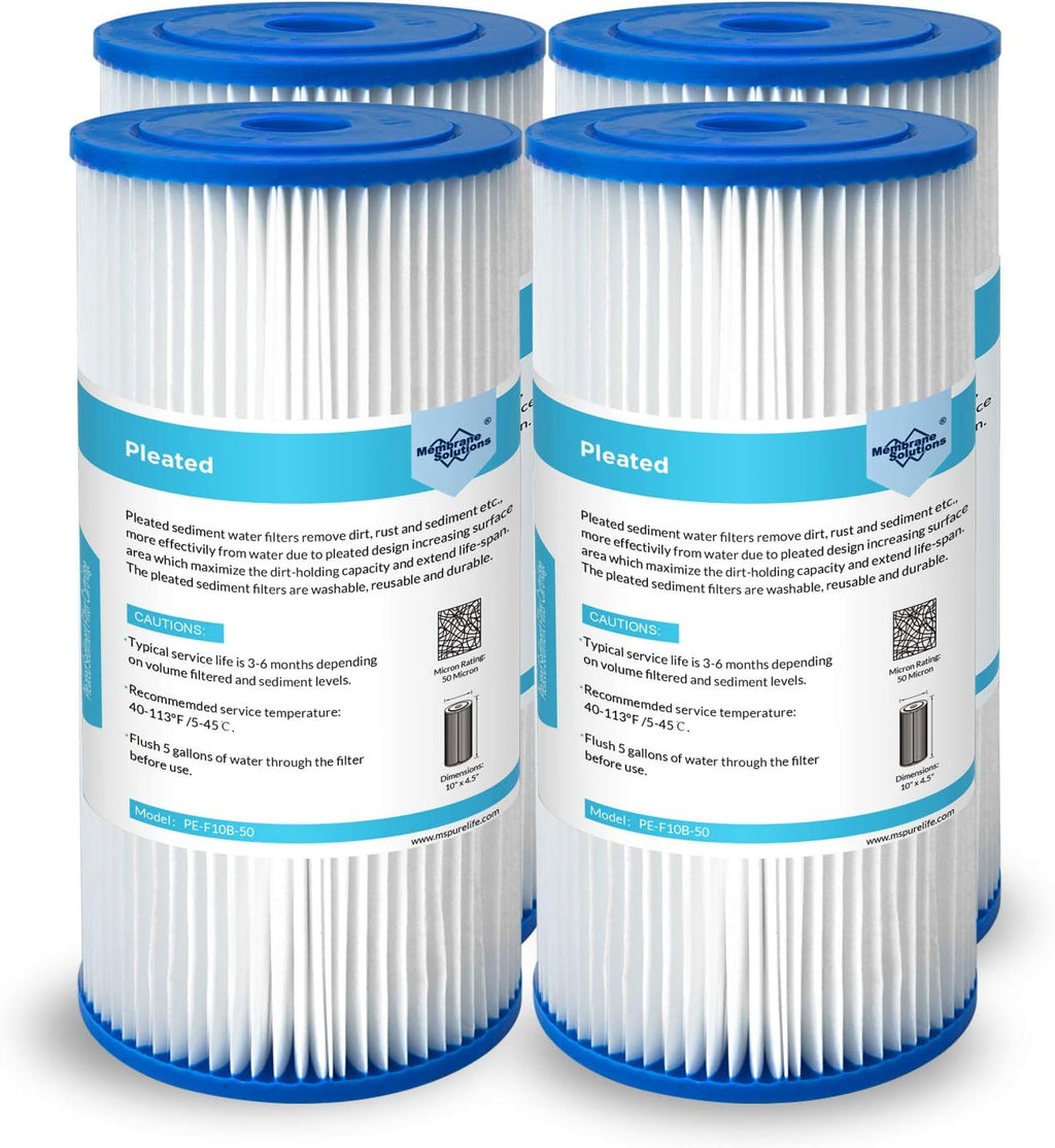 20 Micron Pleated Water Filter Replacement Cartridge 4 Pack K8849
