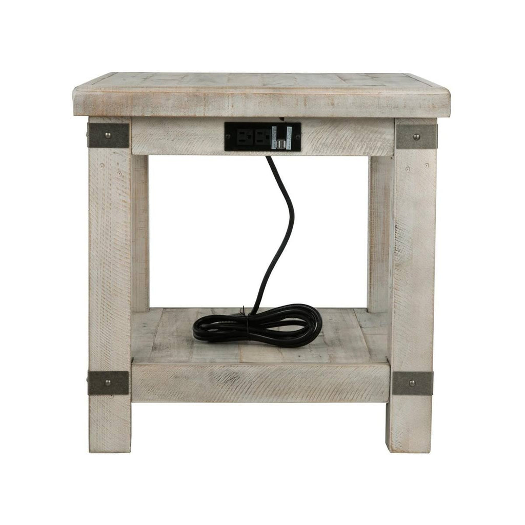 White Wash Gray Rectangular End Table I659239