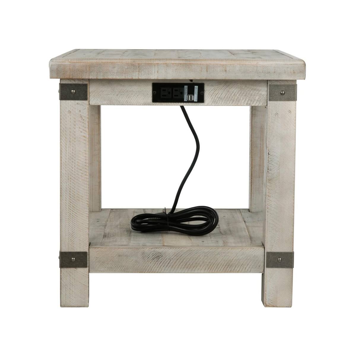 White Wash Gray Rectangular End Table I659239