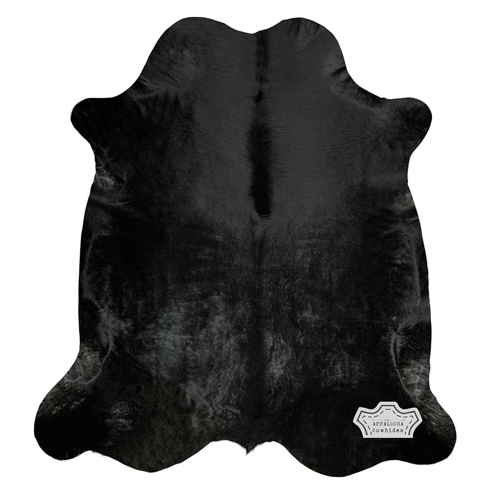 Solid Black Cowhide Rug 5' x 7' W1993