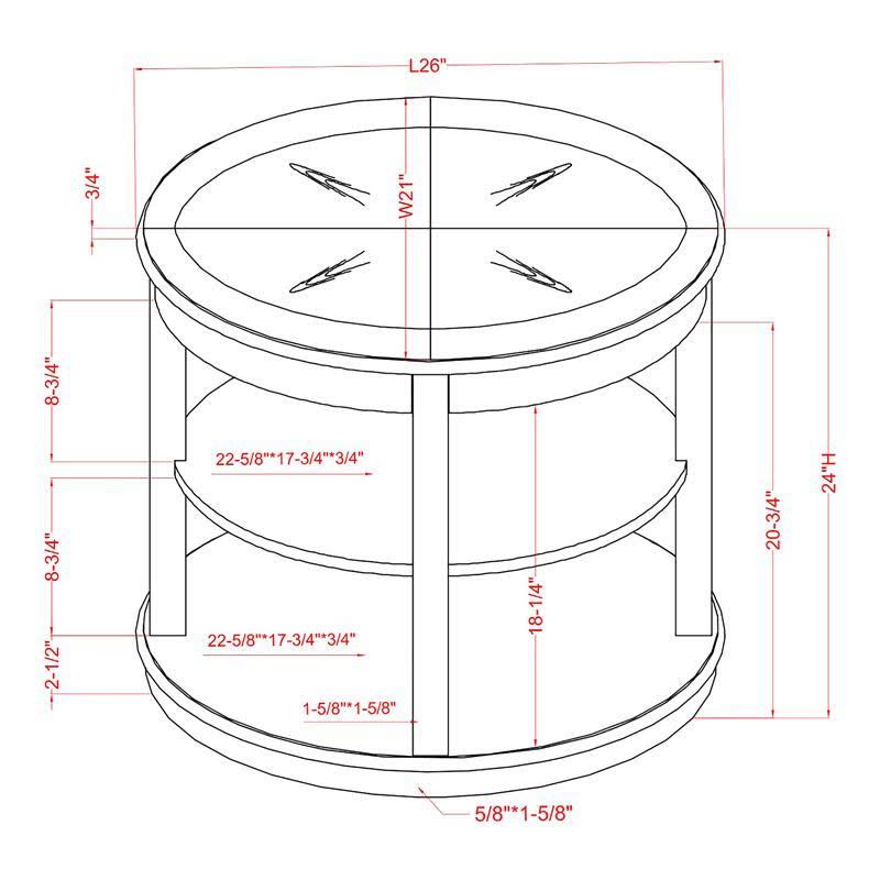 Gray 2-Shelf Wood End Table N9430