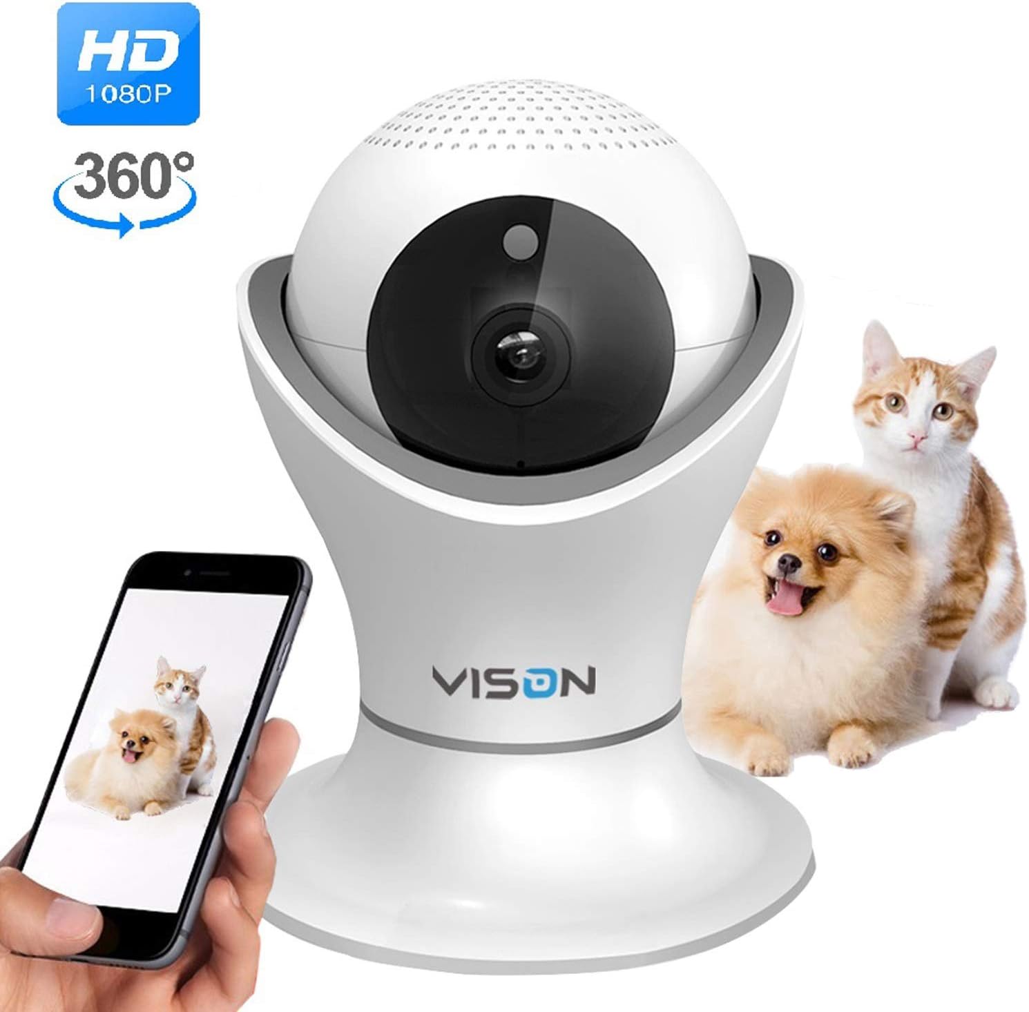 HD 1080p Pet Camera with Night Vision and Two Way Audio E7405