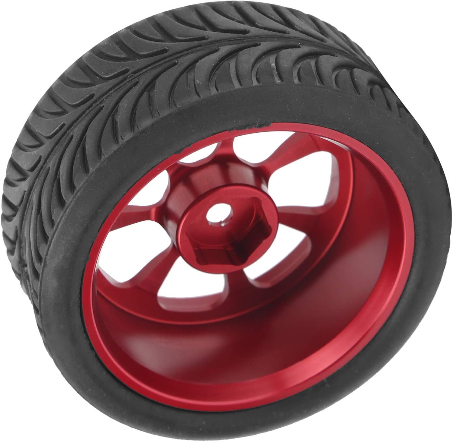 4Pcs Metal Wheel Rims Tires with Adapter for 1/18 RC Car I37681