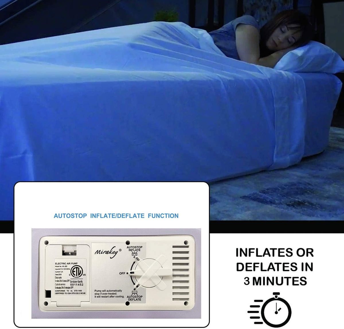 Queen Size Inflatable Air Mattress with Built in Pump H367