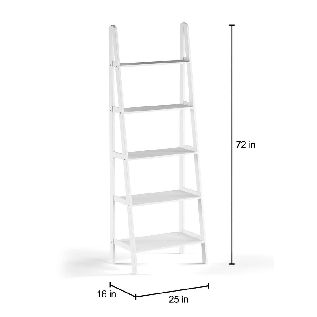 Espresso 5-Shelf Ladder Bookcase V9665