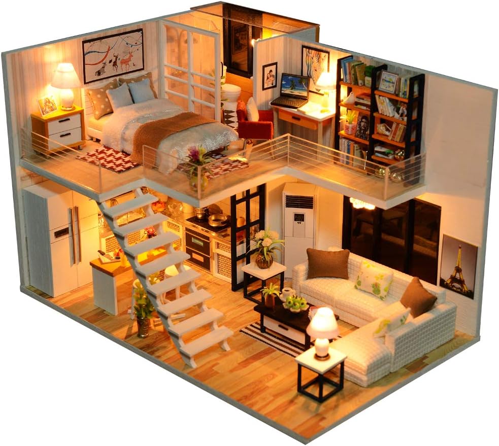 DIY Dollhouse Kit with Furniture, 1:24 Scale A6801