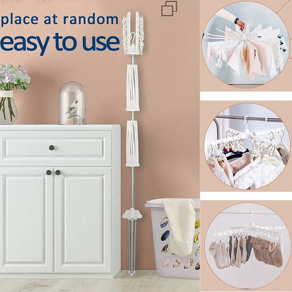 Folding 360° Rotation Clothes Drying Rack Tripod Laundry Hanger Stand A612