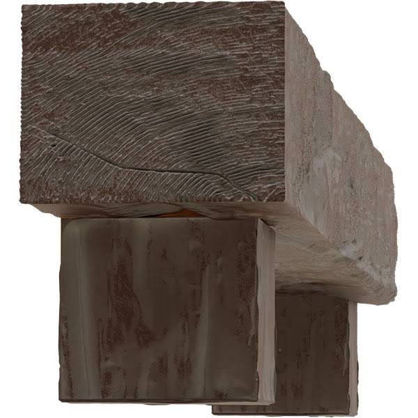 Aged Pecan Faux Wood Fireplace Mantel Kit with Corbels R116