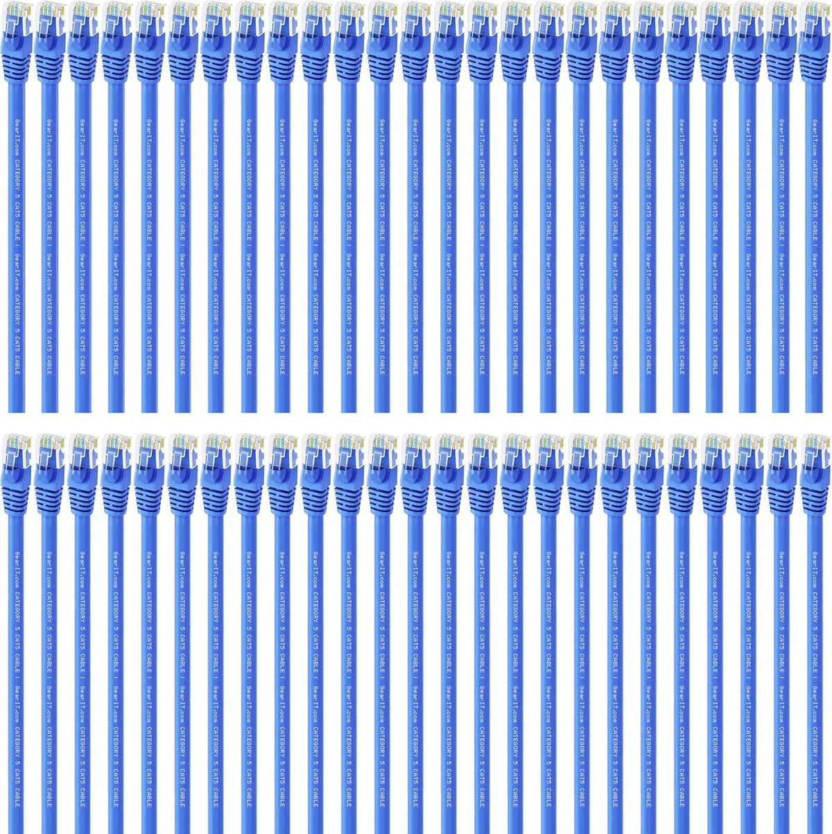 Blue 50-Pack Cat5e Ethernet Patch Cable 3 Feet RJ45 LAN Network Cord T970991