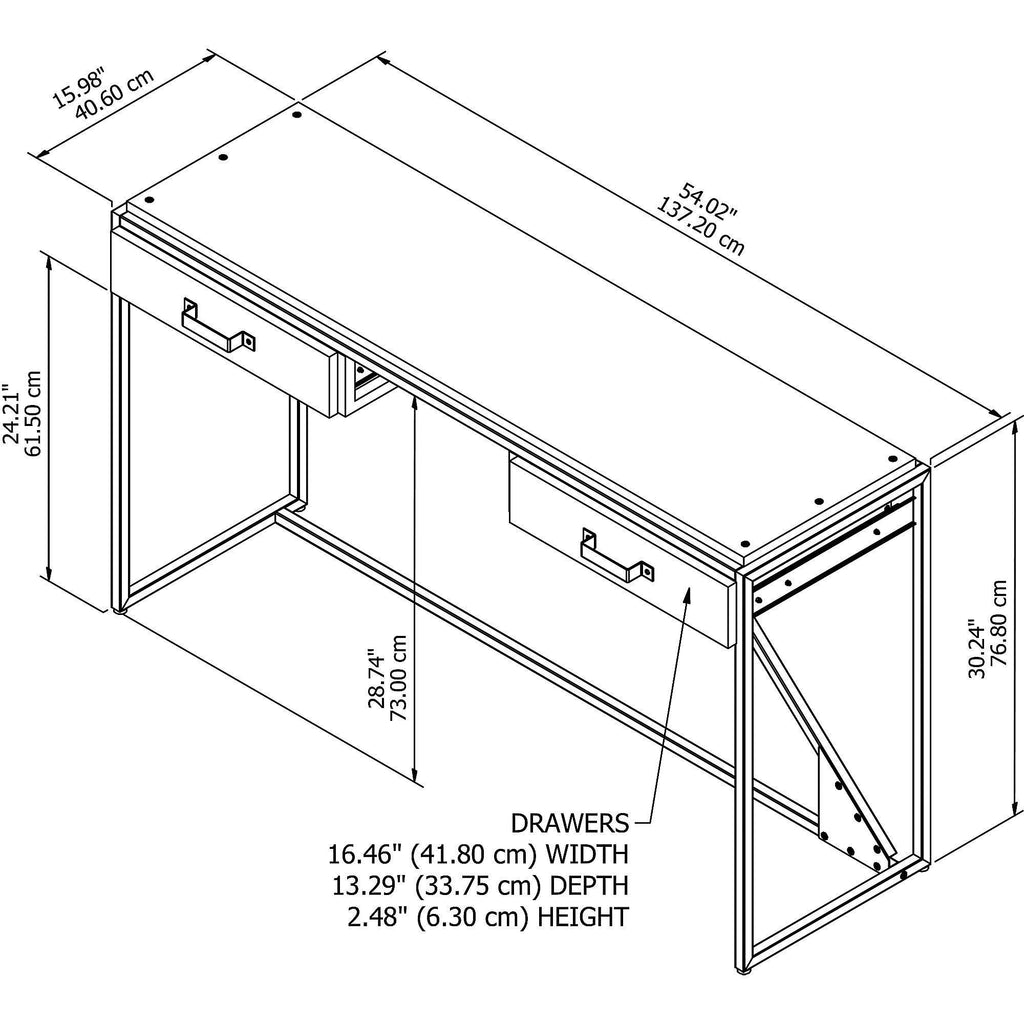 Grey Console Table with Drawers C737302