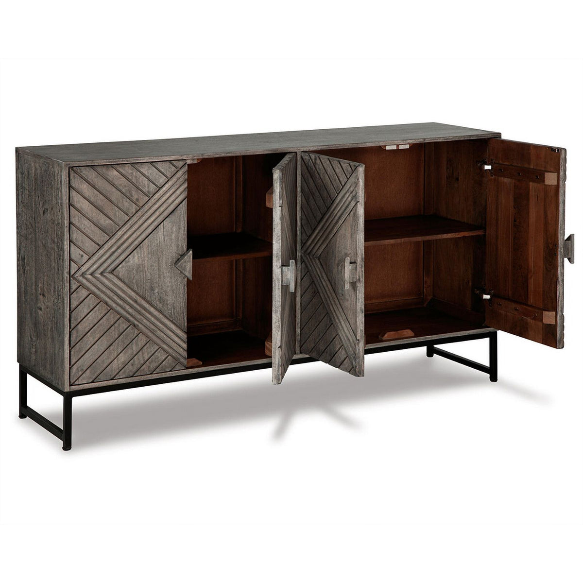 Distressed Gray Wood Accent Cabinet L999409