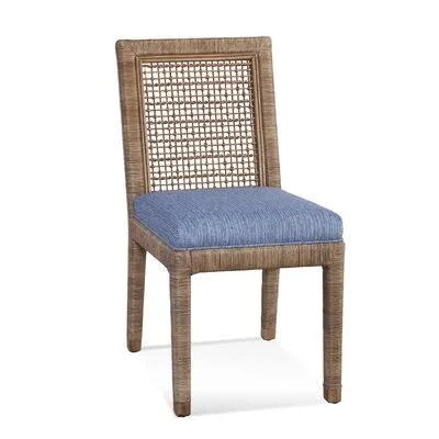 Blue and Beige Stripe Side Chair J508608