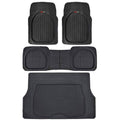 4pc Black Rubber Car Floor Mats Set with Cargo F920