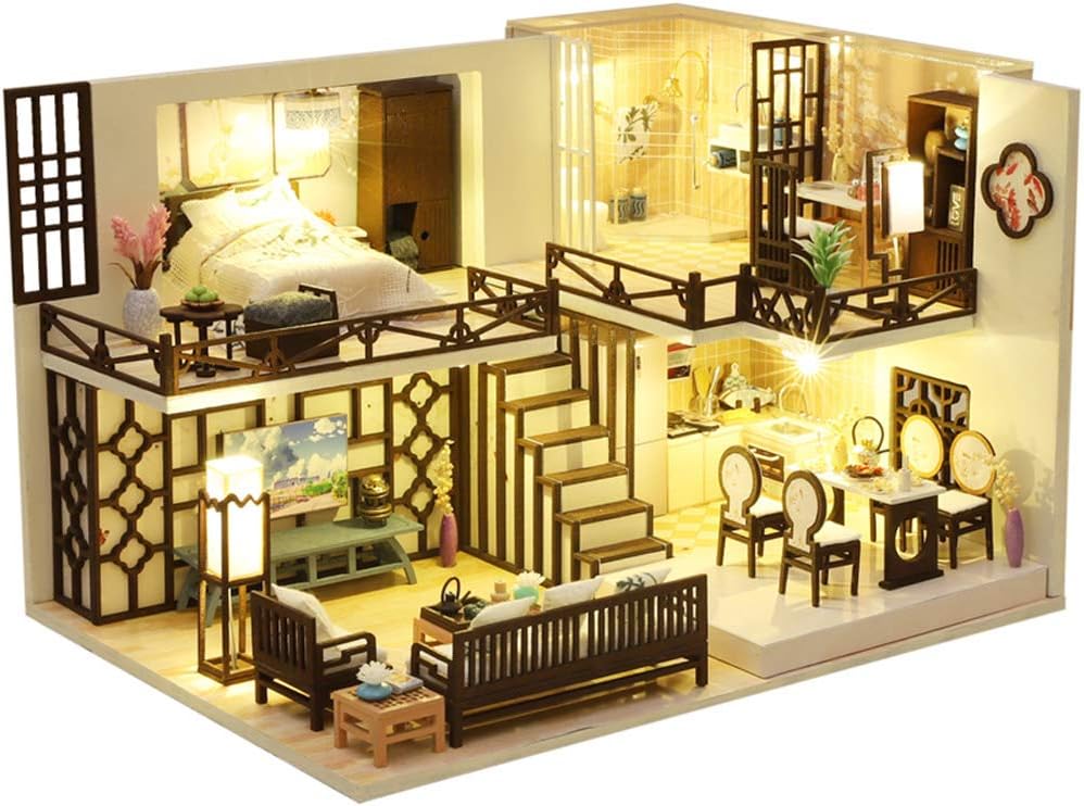 DIY Dollhouse Kit with Furniture, 1:24 Scale A6801