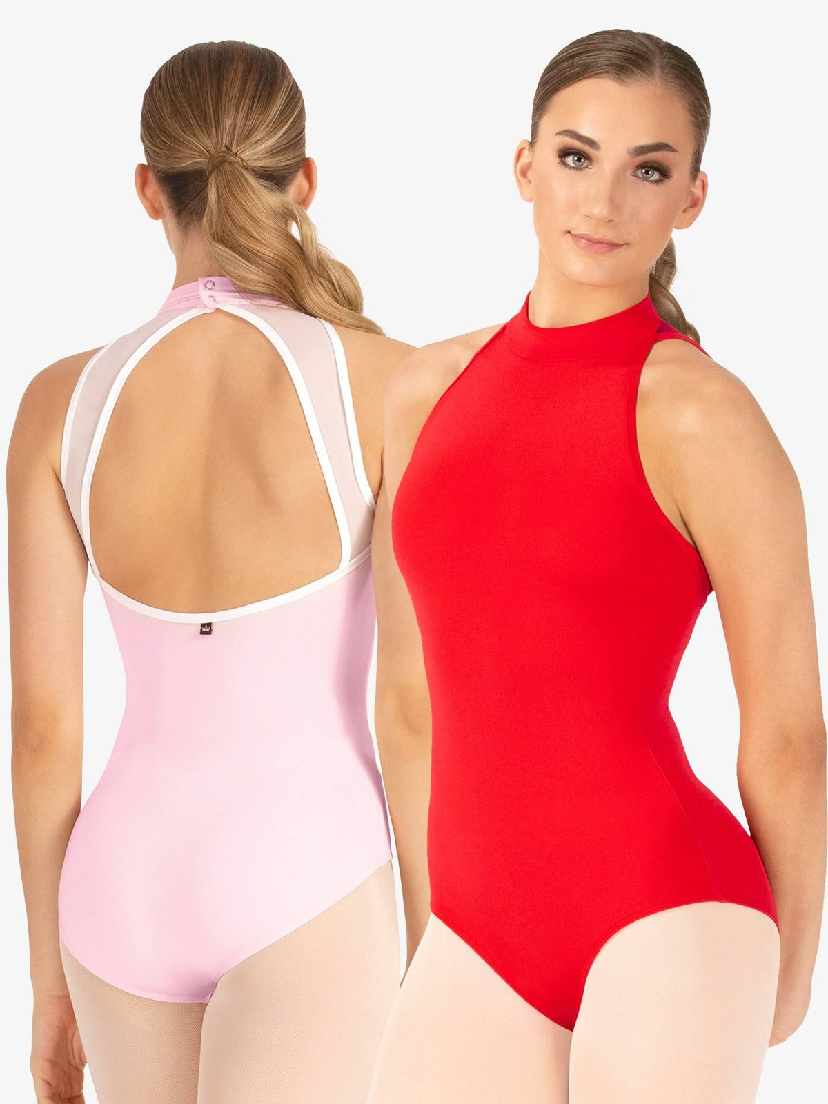 Avocado/Mint High Neck Mesh Back Leotard, Size Xs P23836