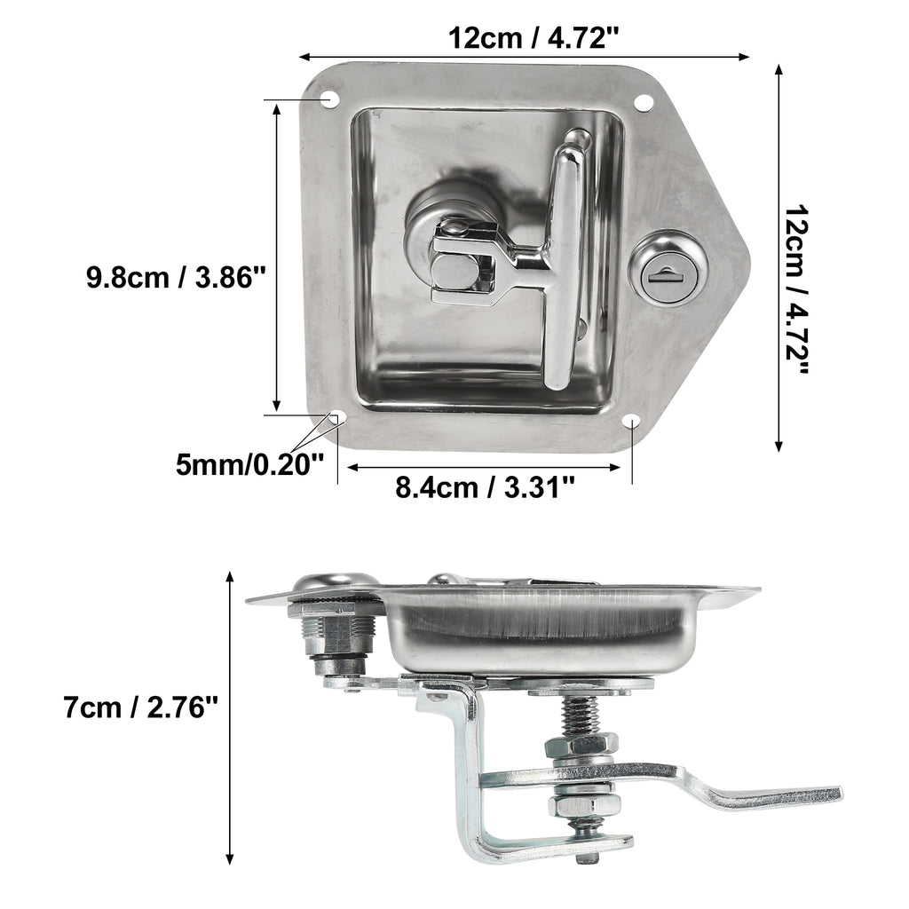 2 Set Stainless Steel Tool Box Lock with Gasket and Keys D893912