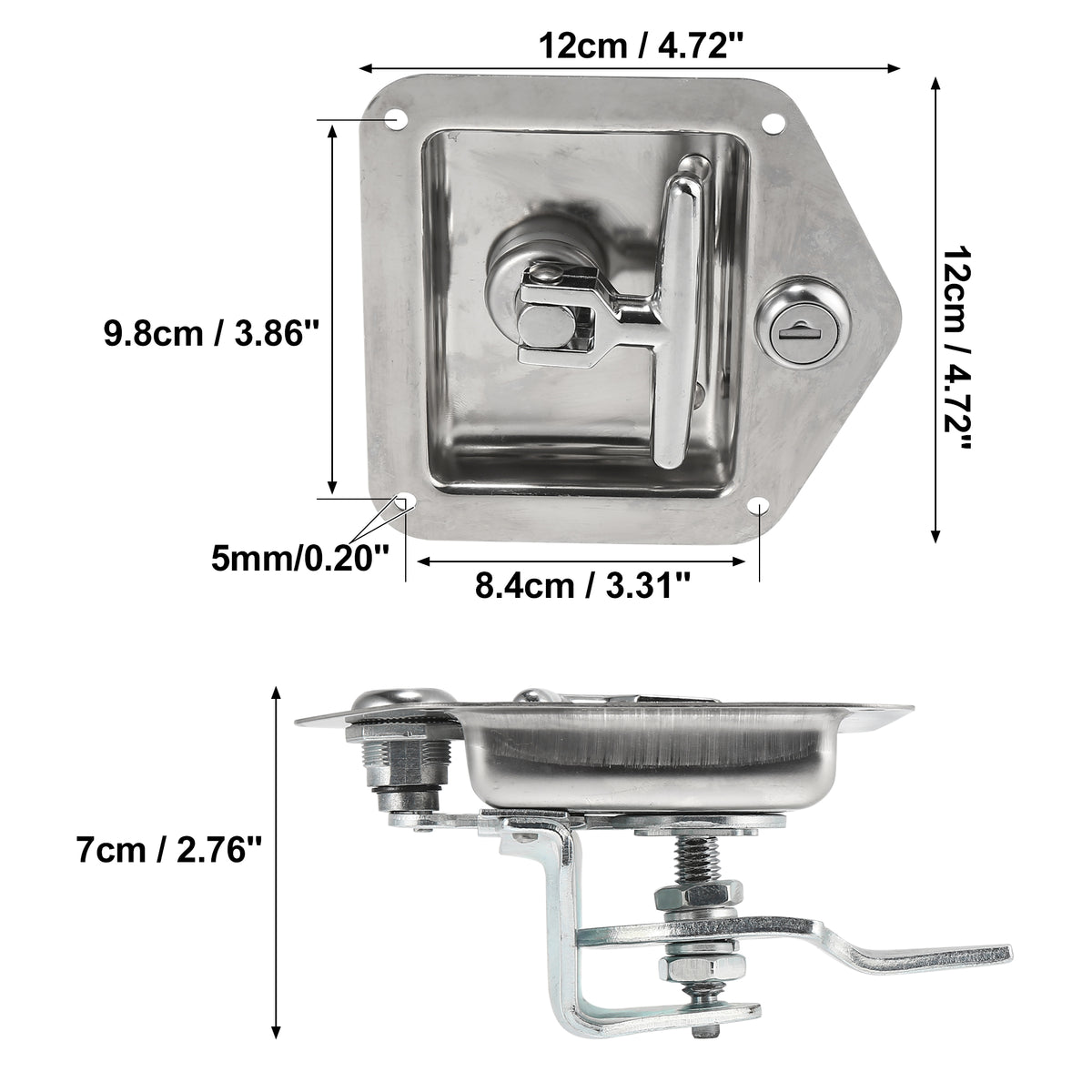 2 Set Stainless Steel Tool Box Lock with Gasket and Keys D893912
