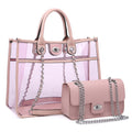 Large Clear PVC Tote Handbag 2 Pcs Bag Set Y196